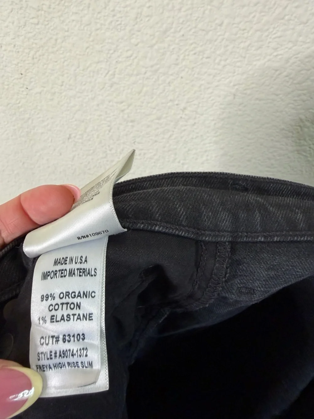 Agolde Freya High Rise Slim Jeans Charcoal Black Gray Womens Size 29